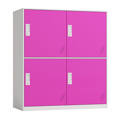 Pink Blue Four Doors H1000 * W900 * D400mm Loker Setengah Tinggi Untuk Sekolah Dasar