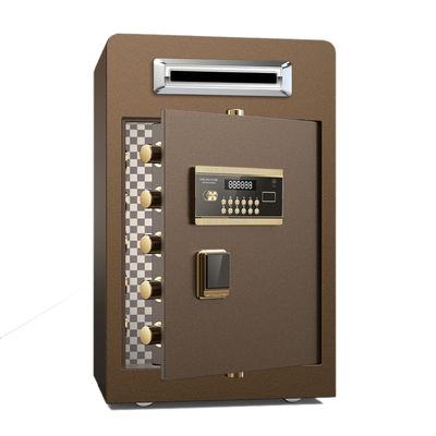 Brown Drop Slot Under Counter Keamanan Kotak Aman Penyimpanan Koin Digital Elektronik