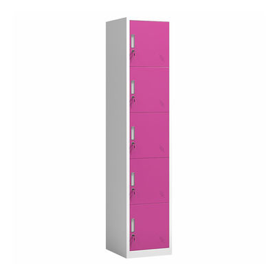 Berwarna-warni 5 Pintu Lockable Storage Locker Metal Containment