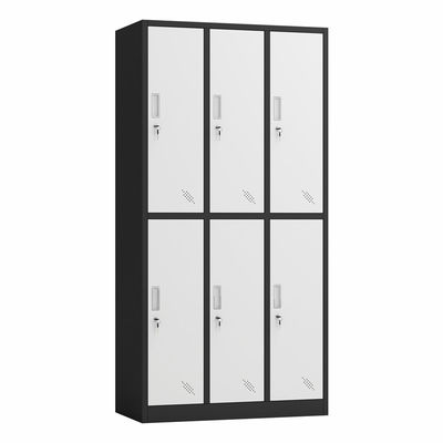 6 Pintu Baja Lantai Besi Kabinet Loker Penyimpanan Multi Pintu Dengan 6 Kompartemen