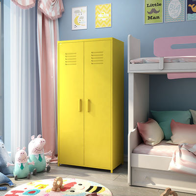 Rumah Kamar Tidur Pintu Ganda Ukuran Colourful Lemari Penyimpanan Loker Untuk Anak-anak