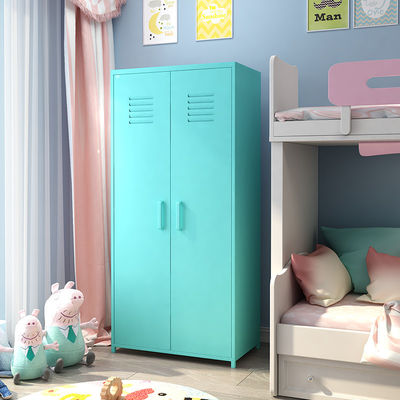 Rumah Kamar Tidur Pintu Ganda Ukuran Colourful Lemari Penyimpanan Loker Untuk Anak-anak