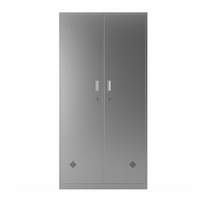 2 Pintu Stainless Steel Kabinet Penyimpanan Pakaian Loker Untuk Ruang Loker