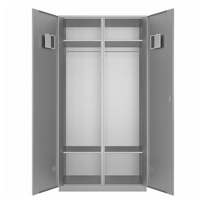2 Pintu Stainless Steel Kabinet Penyimpanan Pakaian Loker Untuk Ruang Loker