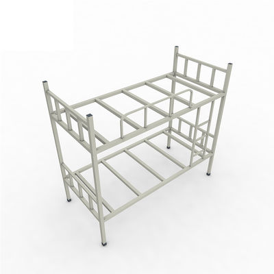 Dormitory Double Layer Anti Slip Grey Color Metal Bunks With Ladder