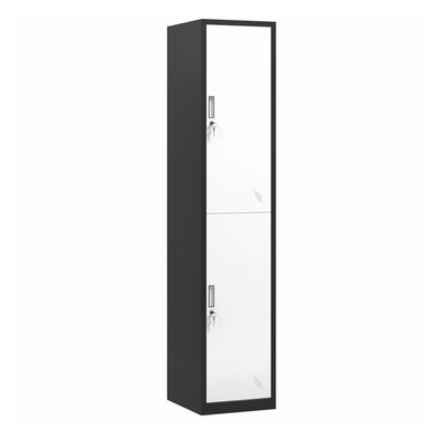 Vertikal 2 Pintu Baja Lemari Pakaian Lemari Penyimpanan Kamar Tidur Logam