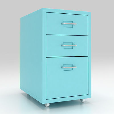 Rumah Kamar Tidur 3 Laci Penyimpanan Logam Mobile Nightstand Dengan Roda