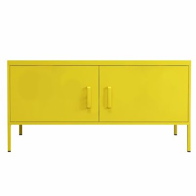 Kabinet Penyimpanan Stand TV Setengah Tinggi Kaki Pintu Ganda untuk penggunaan di rumah