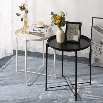 Kopi Kecil 21.5x19x1.9 Inches Sofa Side End Table Dengan Baki