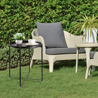 Kopi Kecil 21.5x19x1.9 Inches Sofa Side End Table Dengan Baki