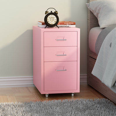 KD Structure Black Movable 3 Drawers Makeup Storage Cabinet