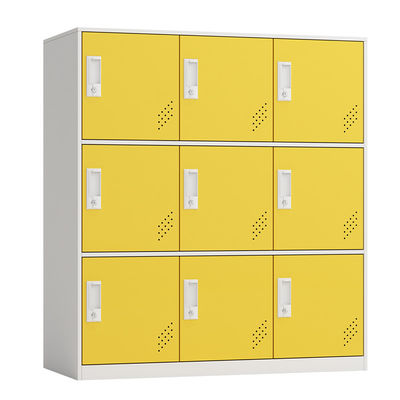 9 Pintu Tas Penyimpanan Logam Kabinet Loker Setengah Tinggi Baja Rumah Kantor