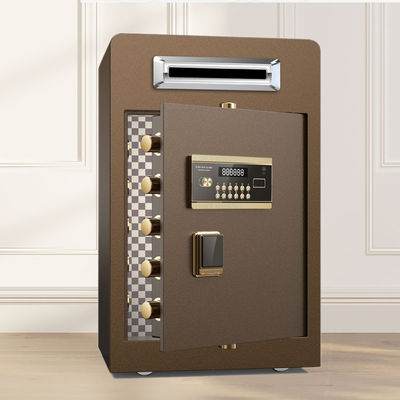 Brown Drop Slot Under Counter Keamanan Kotak Aman Penyimpanan Koin Digital Elektronik