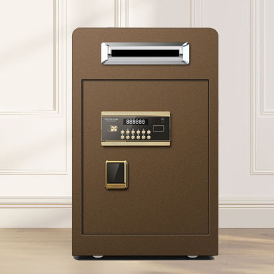 Brown Drop Slot Under Counter Keamanan Kotak Aman Penyimpanan Koin Digital Elektronik