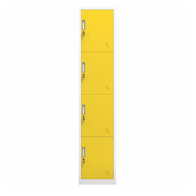 4 Pintu Loker Penyimpanan Logam Tas Sekolah Warna Ganda Penyimpanan Baja Knock Down