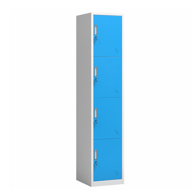 4 Pintu Loker Penyimpanan Logam Tas Sekolah Warna Ganda Penyimpanan Baja Knock Down