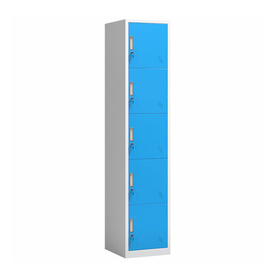 Berwarna-warni 5 Pintu Lockable Storage Locker Metal Containment