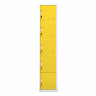 Berwarna-warni 5 Pintu Lockable Storage Locker Metal Containment