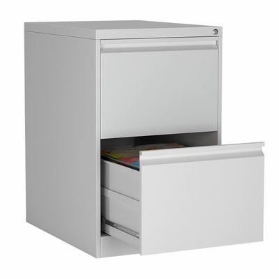 Abu-abu Muda 2 Tingkatan Metal Filing Cabine Deep Filing Mobile Drawer Alas