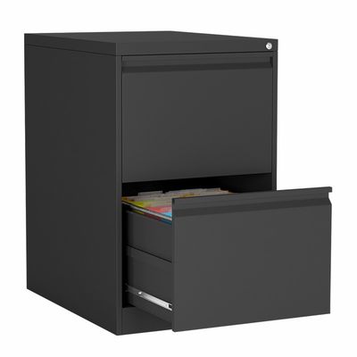 Abu-abu Muda 2 Tingkatan Metal Filing Cabine Deep Filing Mobile Drawer Alas