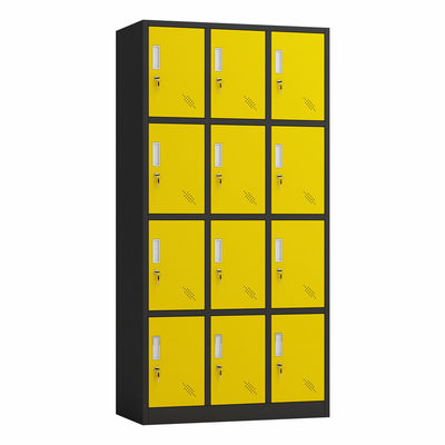 Double Color 12 Doors Office Metal Cabinet Locker Penyimpanan Rumah