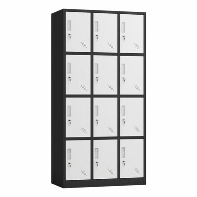 Double Color 12 Doors Office Metal Cabinet Locker Penyimpanan Rumah