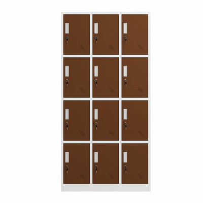 Double Color 12 Doors Office Metal Cabinet Locker Penyimpanan Rumah