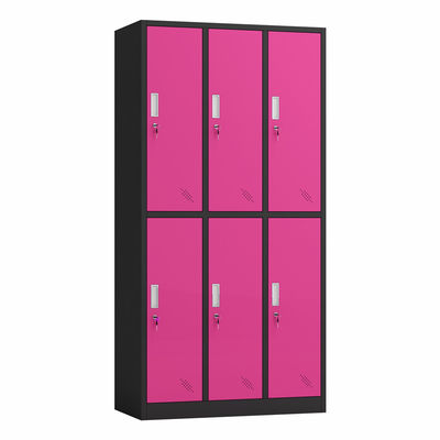Gym School Menggunakan Steel Storage 6 Doors Wardrobe Locker With Lock