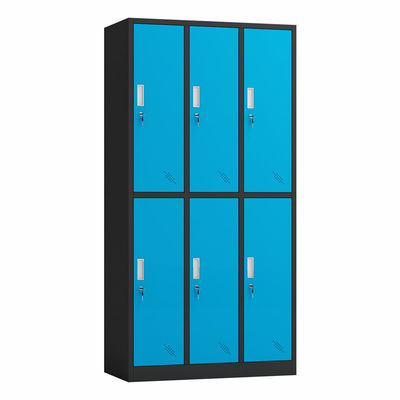 Gym School Menggunakan Steel Storage 6 Doors Wardrobe Locker With Lock