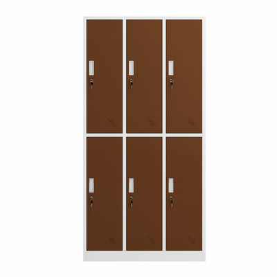 Gym School Menggunakan Steel Storage 6 Doors Wardrobe Locker With Lock