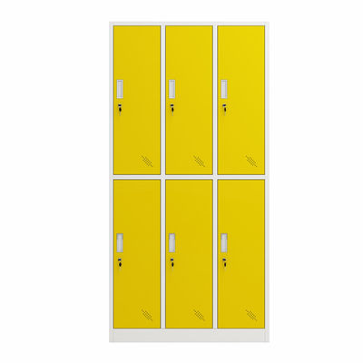 Gym School Menggunakan Steel Storage 6 Doors Wardrobe Locker With Lock
